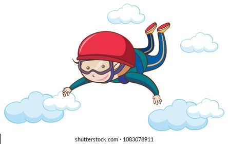 Ein menschenfreier Skydiving auf Sky-Illustration