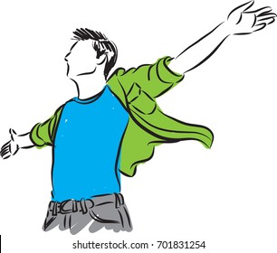 man freedom concept vector illustration
