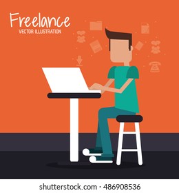 Man and freelance design