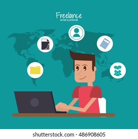Man and freelance design