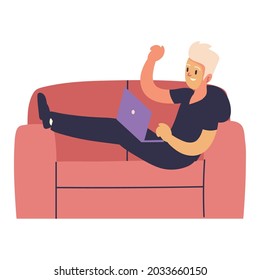 man freelance working from home
