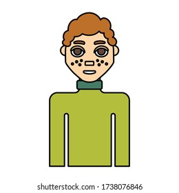 man front look flat icon