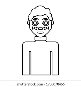 man front look line icon