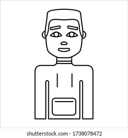 man front look line icon