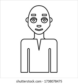 man front look line icon