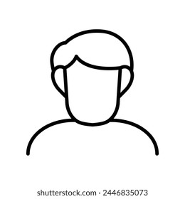 hombre vista frontal contorno delgado icono diseño de Vector bueno para el Sitio web y el App móvil