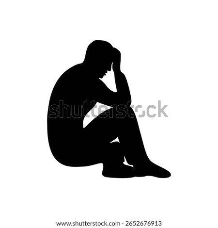 the man is frustrated silhouette design.