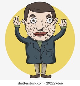 a man full of acne