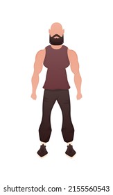 Man in full growth. Isolated. Cartoon style. Vector illustration