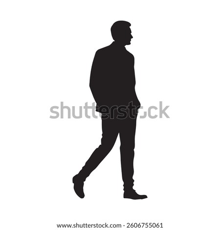 Man full lenght silhouette vector illustration isolated on white background