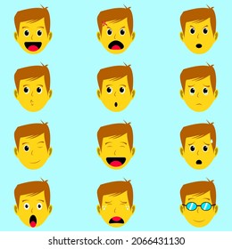 a man full set emoticon by vector design