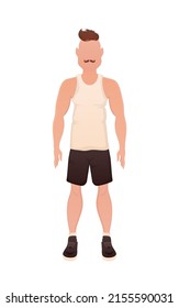 A man in full-length clothes. Isolated. Cartoon style. Vector illustration