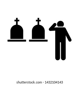 Man funeral burial sorrow icon. Element of pictogram death illustration