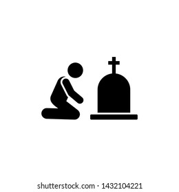 Man funeral burial sorrow icon. Element of pictogram death illustration