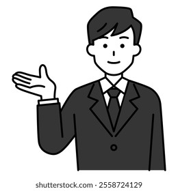 man at a funeral parlor giving directions