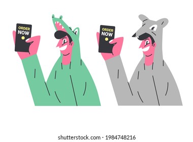 a man in a funny suit. Online orders
