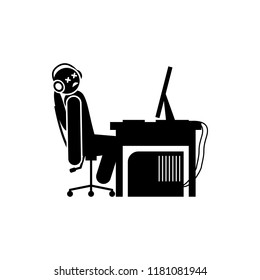 man game over icon. Element of gamer icon for mobile concept and web apps. Glyph man game over icon can be used for web and mobile on white bakgorund