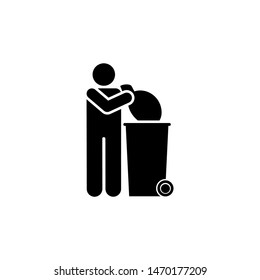 Man, garbage, trash, waste icon. Element of daily routine icon
