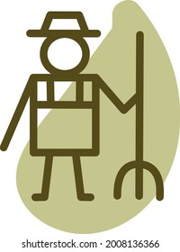 Man in the garden, illustration, vector on a white background.