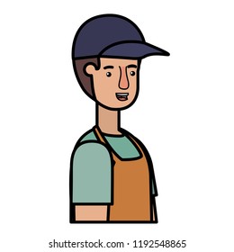 man gardener with apron avatar character