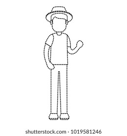 man gardener with hat avatar character