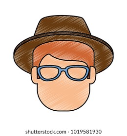 man gardener with hat avatar character