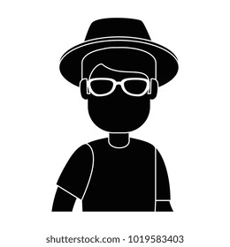 man gardener with hat avatar character