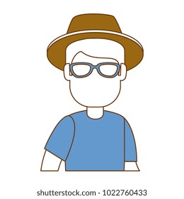 man gardener with hat avatar character