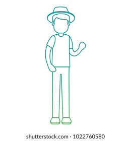 man gardener with hat avatar character