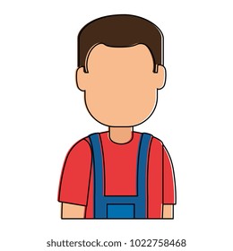man gardener with overalls avatar character