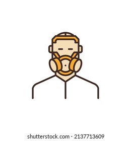 Man with Gas Mask vector concept colored icon or design element