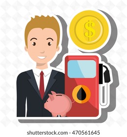 man gasoline station vector illustration graphic eps 10