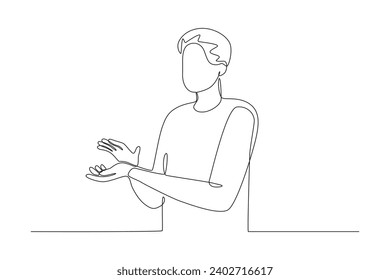 A man gave a low round of applause. Applause one-line drawing