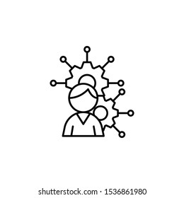 Man gear icon. Simple line, outline vector of artificial Intelligence icons for ui and ux, website or mobile application