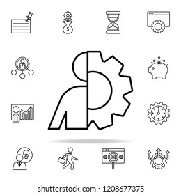 man and gear icon. Startup icons universal set for web and mobile