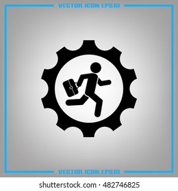 man and gear icon vector illustration eps10.