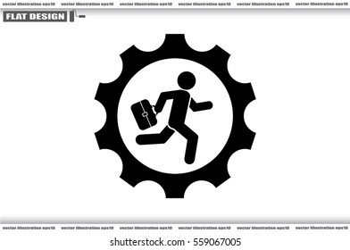 man in gear icon vector illustration 