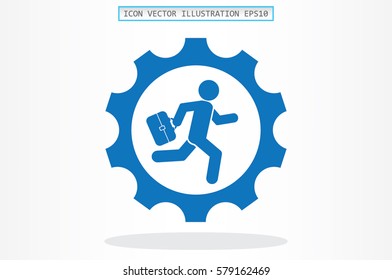 man in gear icon vector illustration.