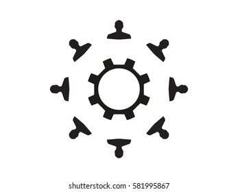 man, gear, icon, vector illustration eps10