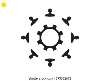 man, gear, icon, vector illustration eps10