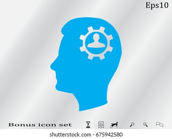 man. gear icon. vector illustration eps10
