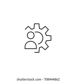 Man with gear line icon. Icon for ui and web interface