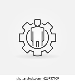 Man Gear Outline Icon Vector Minimal Stock Vector (Royalty Free ...