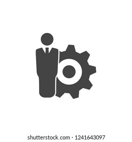 man, gear, settings icon. Element of business plannin icon. Glyph icon for website design and development, app development. Premium icon