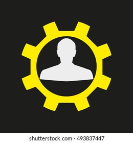 man gear, vector icon