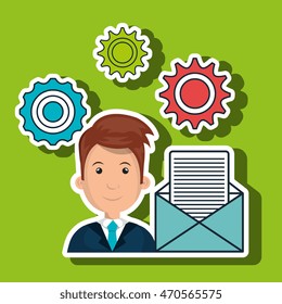 man gears icon vector illustration graphic eps 10