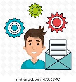 man gears icon vector illustration graphic eps 10