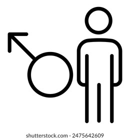 Man gender icon. Isolated on white background. Vector illustration