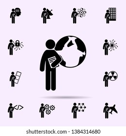 man with geography degree icon. Universal set of student degree for website design and development, app development