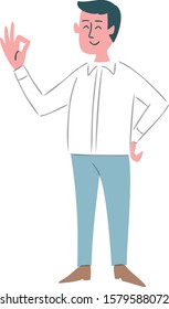 man gesture. simple illustration understanding.